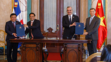 Nguyen Chi Dung, Pham Minh Chinh, Luis Abinader y Roberto Álvarez (Foto: Fuente externa)