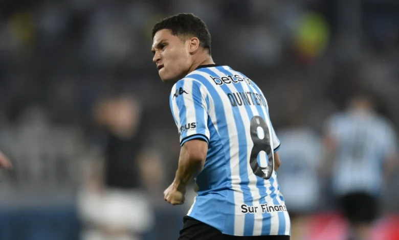 Juan Quintero, de Racing Club de Argentina, festeja un gol ante Corinthians en la vuelta de las semifinales de la Copa Sudamericana, el jueves 31 de octubre de 2024, en Buenos Aires (AP Foto/Gustavo Garello)