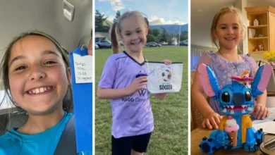Paityn Decker (9 años), Evelyn Decker (8) y Olivia Decker (5). / Fuente externa.