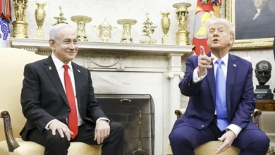 Fotografía de archivo de una reunión entre el primer ministro de Israel, Benjamín Netanyahu (i), y el presidente de Estados Unidos, Donald Trump (d). EFE/Shawn Thew/Pool